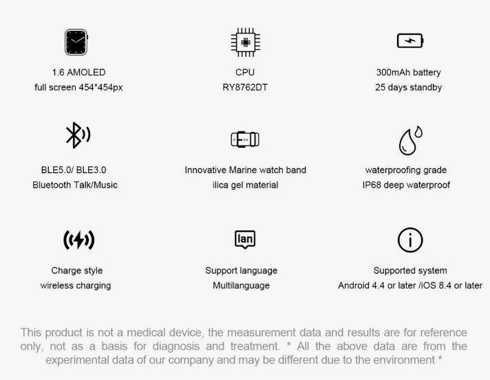 MT30 Smart Watch Ultra Long Range Waterproof - Black Skin