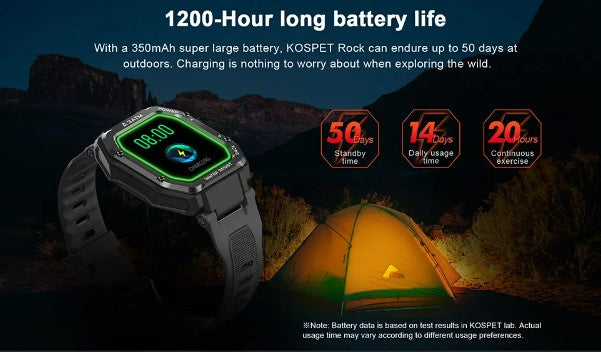 ROCK Rugged Smart Watch For Men Outdoor Sports - Army Green