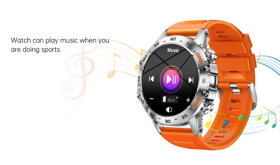 Smart Watch K52 Watches Men Wome Sports Fitness Modes Bluetooth Call Health Monitor 400mah 1.39Inch HD Smartwatch - Orange