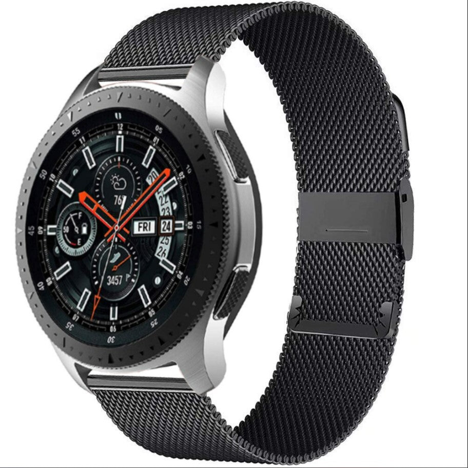 Watch Band Bracelet For Samsung Galaxy Watch 3 for Galaxy Active 2 Strap 42mm Metal Stainless Steel Magnetic 20mm Wrist Strap - Black