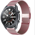 Watch Band Bracelet For Samsung Galaxy Watch 3 for Galaxy Active 2 Strap 42mm Metal Stainless Steel Magnetic 20mm Wrist Strap - Rose Pink