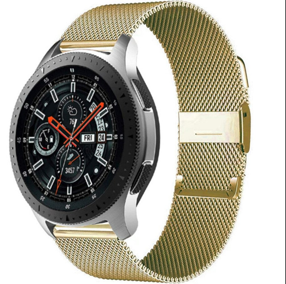 Watch Band Bracelet For Samsung Galaxy Watch 3 for Galaxy Active 2 Strap 42mm Metal Stainless Steel Magnetic 20mm Wrist Strap - Gold